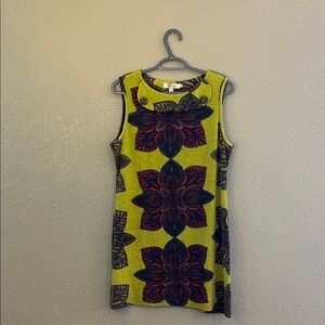 Aryeh Green and Red Floral Mini Dress